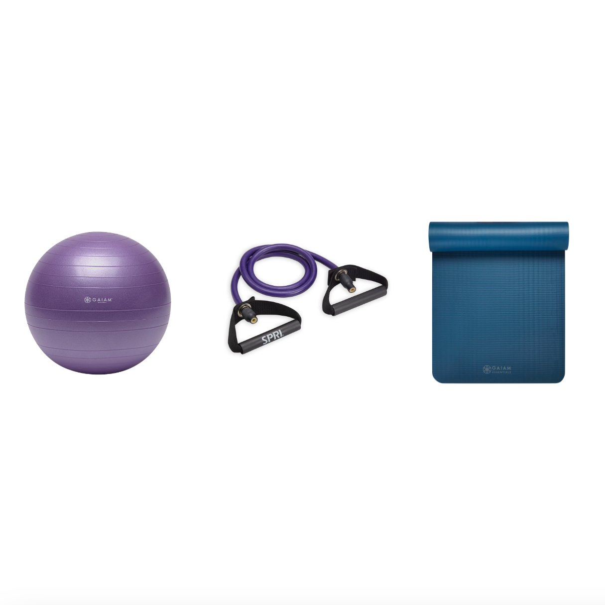 Fitness Bundle - Balance Ball (55cm), Xertube (Ultra Heavy), Fitness Mat (Navy)