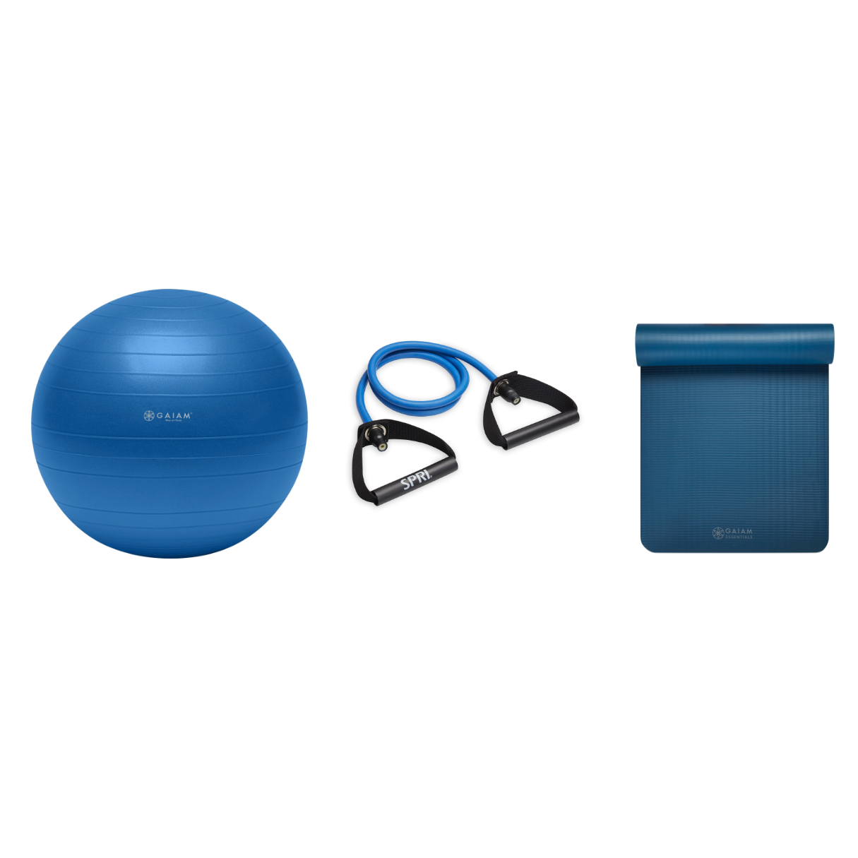 Fitness Bundle - Balance Ball (75cm), Xertube (Heavy), Fitness Mat (Navy)