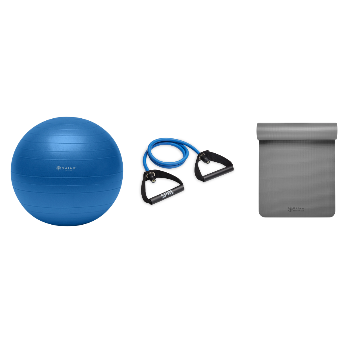 Fitness Bundle - Balance Ball (75cm), Xertube (Heavy), Fitness Mat (Grey)